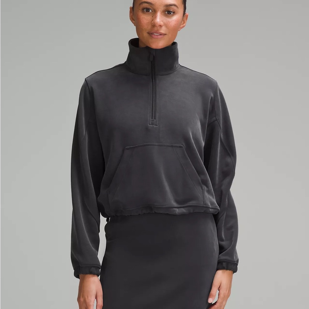 Lululemon Brushed Softstreme Half Zip Black Size 12